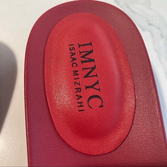 IMNYC Sz 7 Isaac Mizrahi Tina  Floral Slip On Vegan Leather Fabric Upper Sandals - Picture 3 of 10